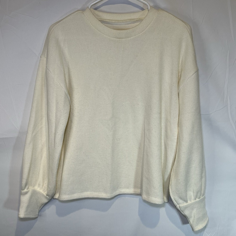 Madewell Sweater Women's Small Cream Speckled Wool Blend Crewneck Sweatshirt